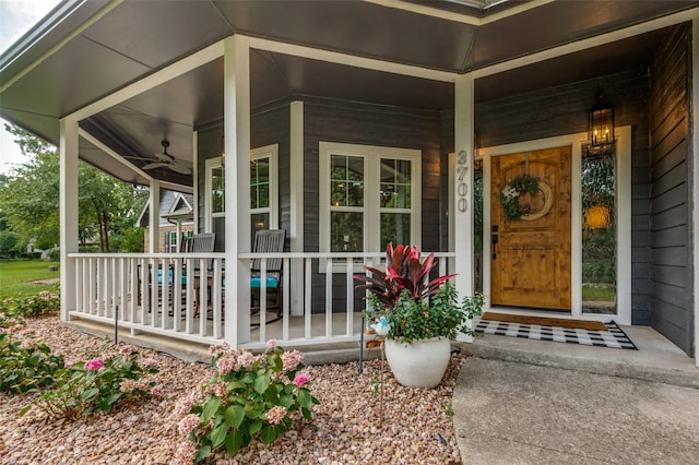 3700 Red Oak Dr, Corinth, TX 76208 - entrance to property with a porch and a ceiling fan