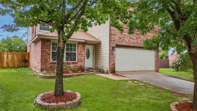 1032 Hampton Dr, Forney, TX 75126 - view of front of house with concrete driveway, brick siding, an attached garage, and a shingled roof