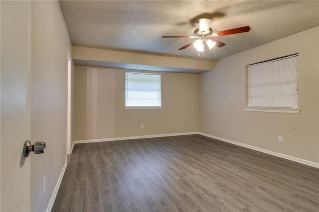 7820 Kermit Ave, Fort Worth, TX 76116 - unfurnished room featuring a textured ceiling, a ceiling fan, and wood finished floors