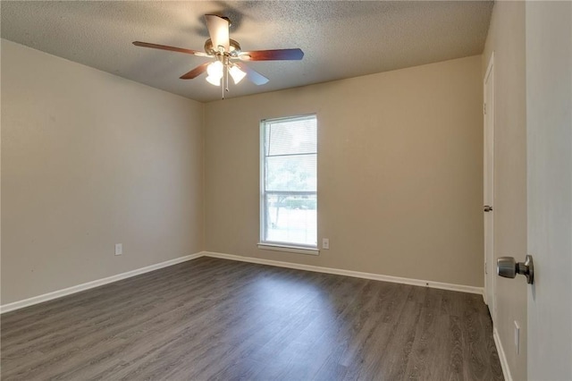 7820 Kermit Ave, Fort Worth, TX 76116 - unfurnished room featuring dark wood-type flooring, ceiling fan, and a textured ceiling