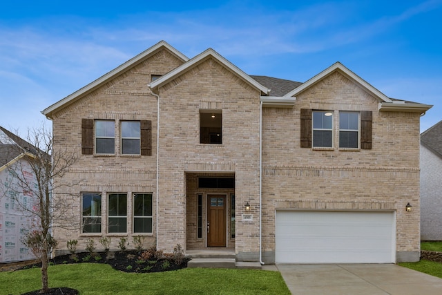 4505 N Summit View Dr, Mckinney, TX 75071 - view of front of property with concrete driveway, an attached garage, and brick siding