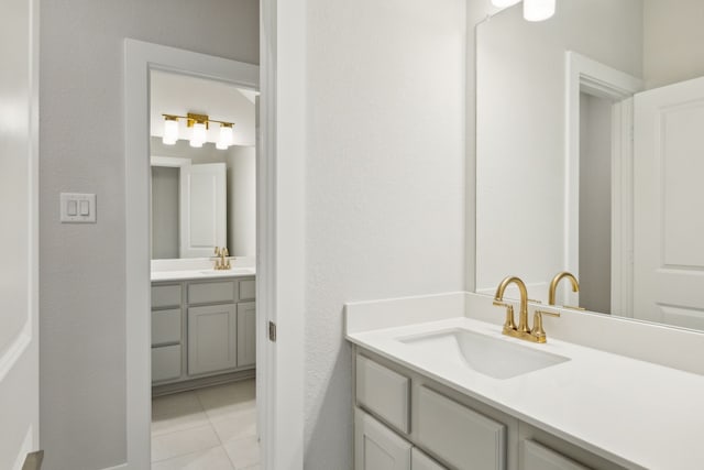 4505 N Summit View Dr, Mckinney, TX 75071 - bathroom featuring vanity and tile patterned flooring
