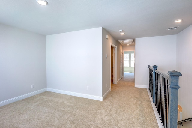 204 Savannah Ln, Oak Point, TX 75068 - empty room with carpet and attic access