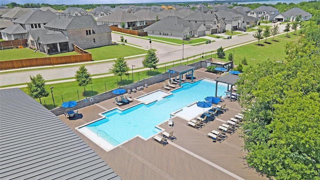 204 Savannah Ln, Oak Point, TX 75068 - community pool featuring a residential view and a pergola