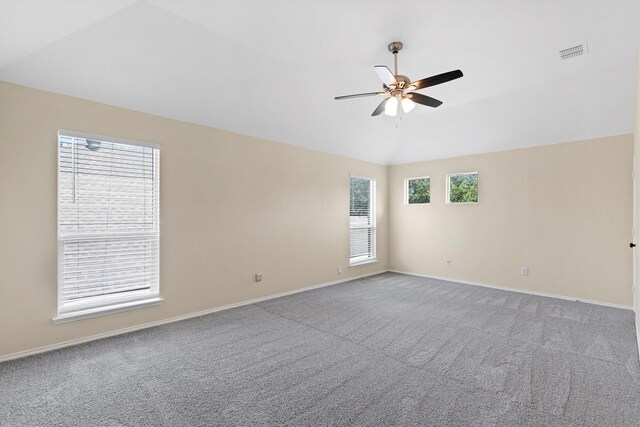 8516 Ontario Dr, Mckinney, TX 75072 - carpeted spare room with a ceiling fan and vaulted ceiling