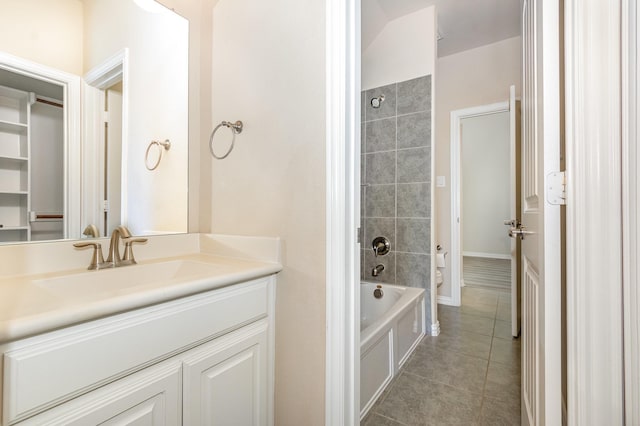4600 Evenstar Way, Plano, TX 75074 - full bath with tile patterned floors, vanity, and shower / washtub combination