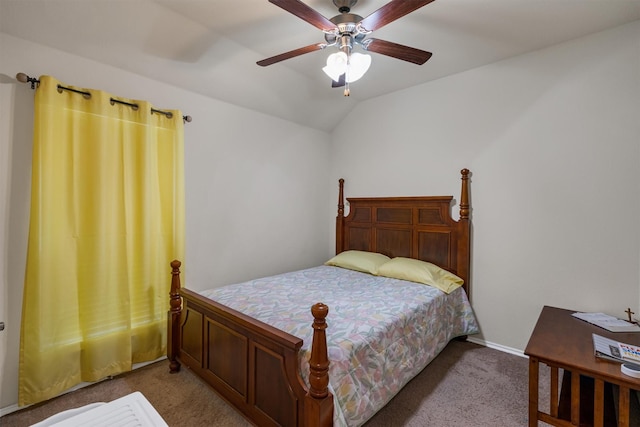 520 Rustic Oak Ln, Mckinney, TX 75072 - bedroom with light carpet, lofted ceiling, and a ceiling fan