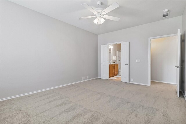 626 Oakland Hills Ln, Frisco, TX 75036 - unfurnished bedroom featuring light carpet, ensuite bath, and a ceiling fan