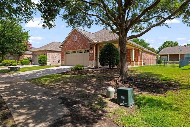 626 Oakland Hills Ln, Frisco, TX 75036 - view of front of home featuring brick siding, a garage, concrete driveway, and roof with shingles