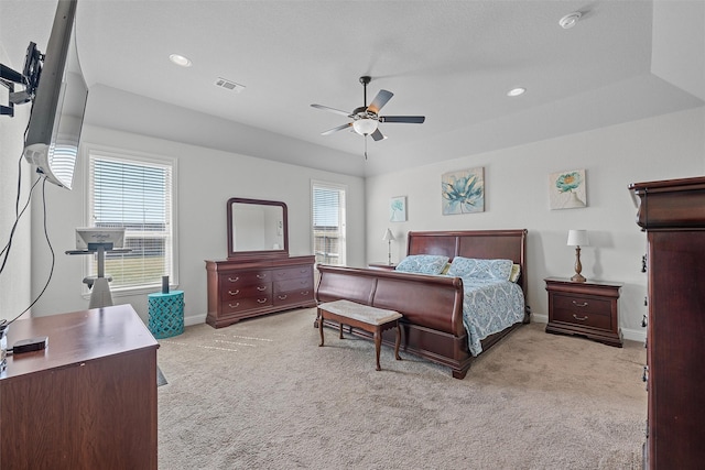 2209 Therese Dr, Waco, TX 76712 - bedroom with carpet, recessed lighting, and ceiling fan