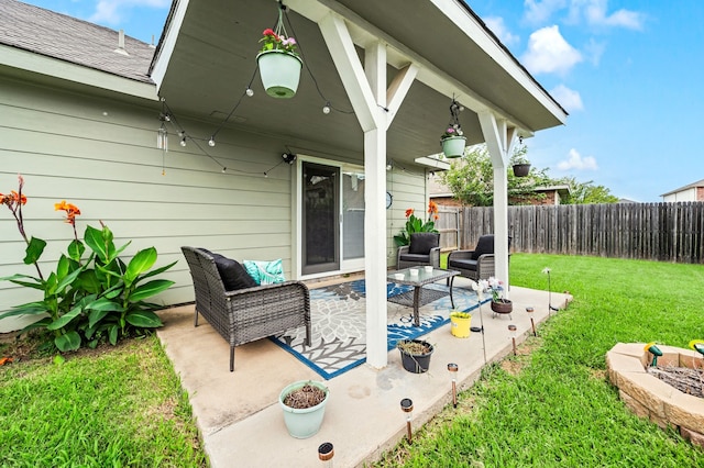 4505 Martingale View Ln, Fort Worth, TX 76244 - view of patio / terrace with an outdoor living space