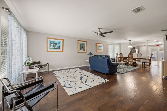 4505 Martingale View Ln, Fort Worth, TX 76244 - living room with ceiling fan and wood finished floors