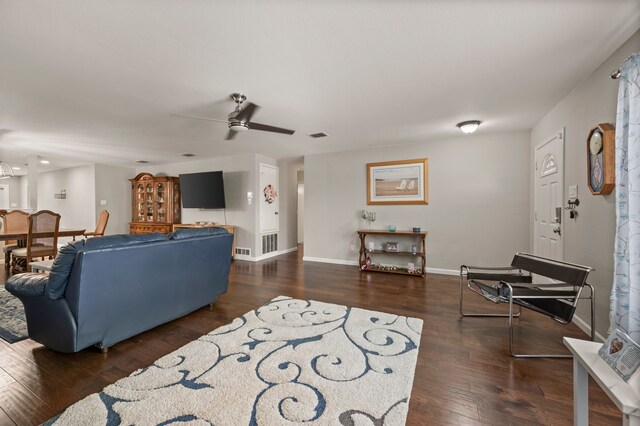 4505 Martingale View Ln, Fort Worth, TX 76244 - living area with wood finished floors and ceiling fan