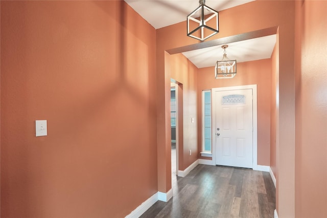 392 Calle Cedro Dr, Sherman, TX 75090 - entrance foyer featuring dark wood-style floors and a chandelier