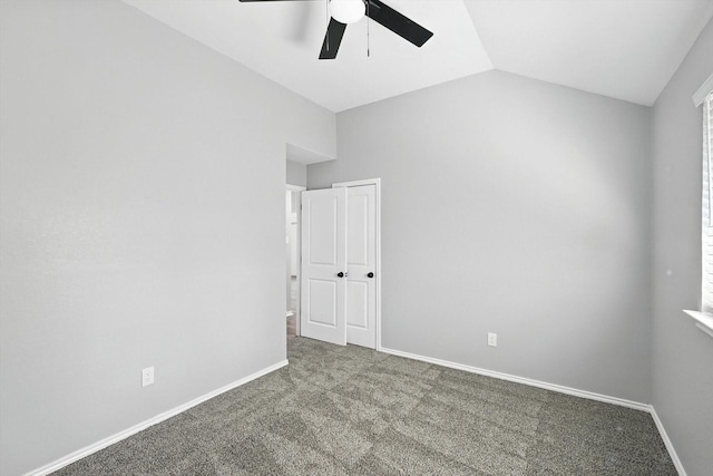 6604 Kingsferry Ct, Arlington, TX 76016 - carpeted spare room featuring ceiling fan and vaulted ceiling