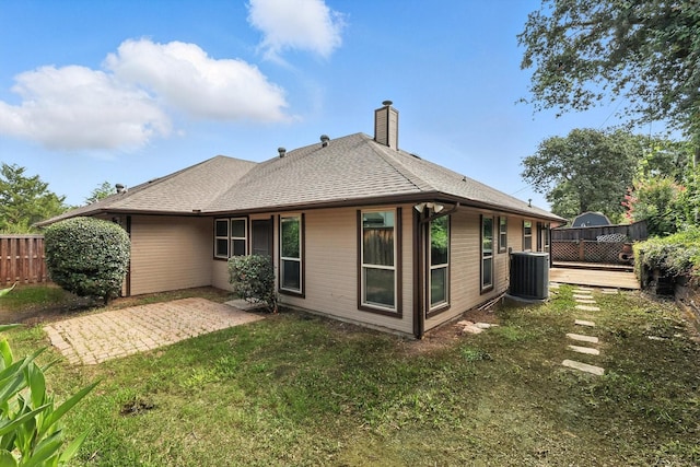 6604 Kingsferry Ct, Arlington, TX 76016 - back of property featuring a chimney, a patio area, and roof with shingles