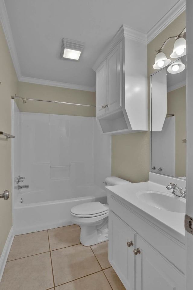 245 Harders Crossing Blvd, Shreveport, LA 71106 - full bath featuring ornamental molding, vanity, shower / washtub combination, and tile patterned floors