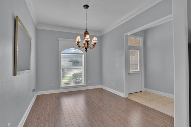 245 Harders Crossing Blvd, Shreveport, LA 71106 - empty room with a chandelier, wood finished floors, and crown molding
