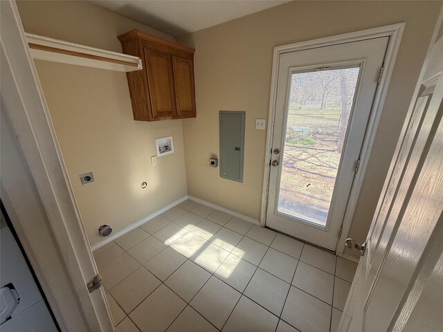 900 Reese Ln, Azle, TX 76020 - laundry room with hookup for an electric dryer, hookup for a washing machine, electric panel, and healthy amount of natural light