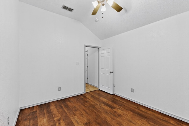 201 Settlers Glen Trl, Arlington, TX 76002 - empty room featuring a ceiling fan, lofted ceiling, and wood finished floors