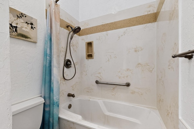 201 Settlers Glen Trl, Arlington, TX 76002 - bathroom with shower / bath combo with shower curtain and a textured wall