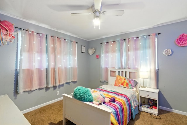 1442 W Water St, Weatherford, TX 76086 - carpeted bedroom with crown molding and a ceiling fan