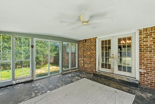 1442 W Water St, Weatherford, TX 76086 - unfurnished sunroom with ceiling fan and french doors