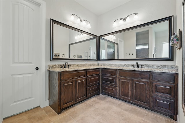 6902 Golf Green Dr, Arlington, TX 76001 - full bath featuring double vanity and tile patterned flooring