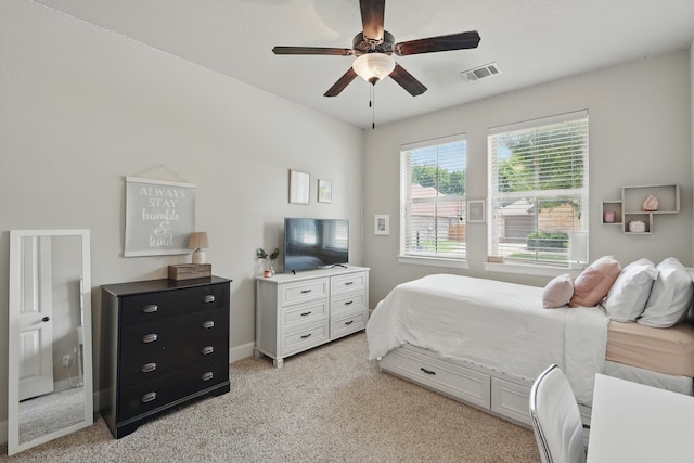 6902 Golf Green Dr, Arlington, TX 76001 - bedroom with light colored carpet and ceiling fan