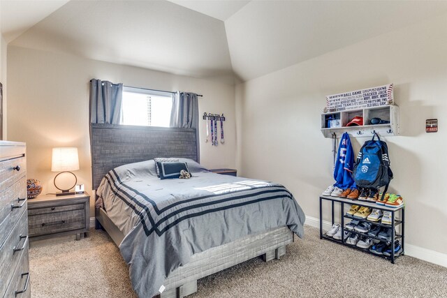 17055 Lochwood Ln, Forney, TX 75126 - bedroom featuring carpet and vaulted ceiling