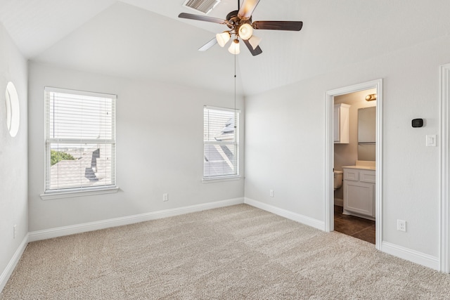 4225 Rustic Timbers Dr, Fort Worth, TX 76244 - spare room with carpet flooring, a ceiling fan, and vaulted ceiling