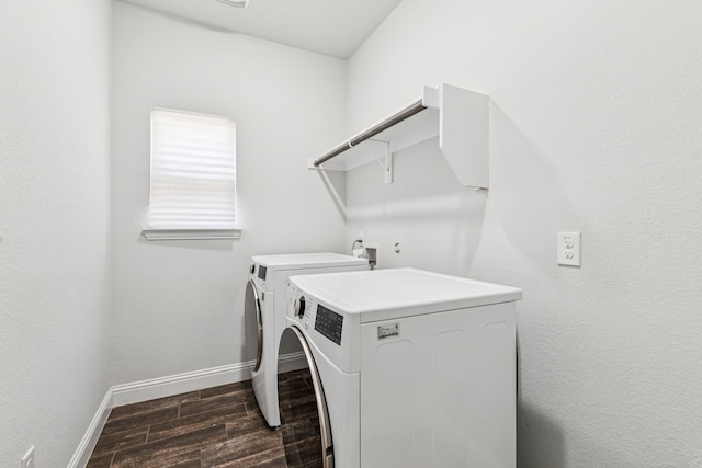 4225 Rustic Timbers Dr, Fort Worth, TX 76244 - washroom featuring independent washer and dryer and dark wood-type flooring
