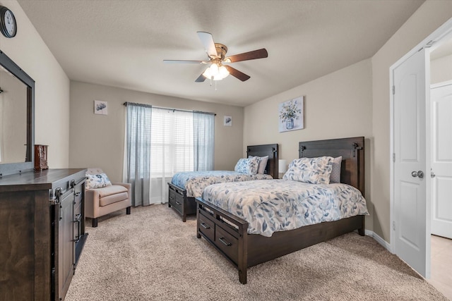 917 N Fork Ranch Rd, Waco, TX 76705 - bedroom with light colored carpet and a ceiling fan