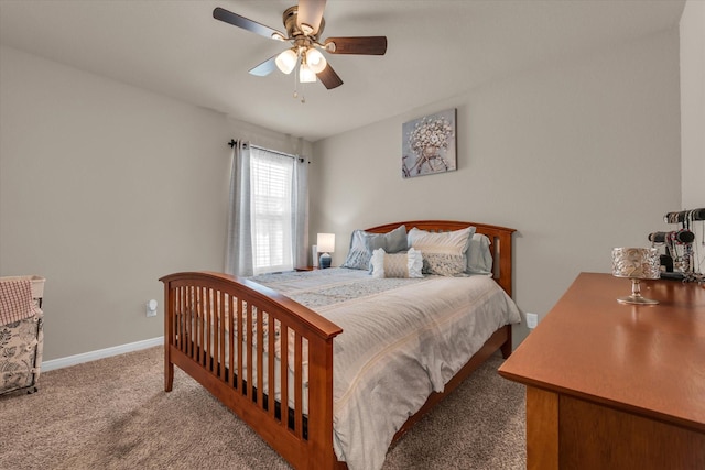 917 N Fork Ranch Rd, Waco, TX 76705 - carpeted bedroom featuring baseboards and a ceiling fan