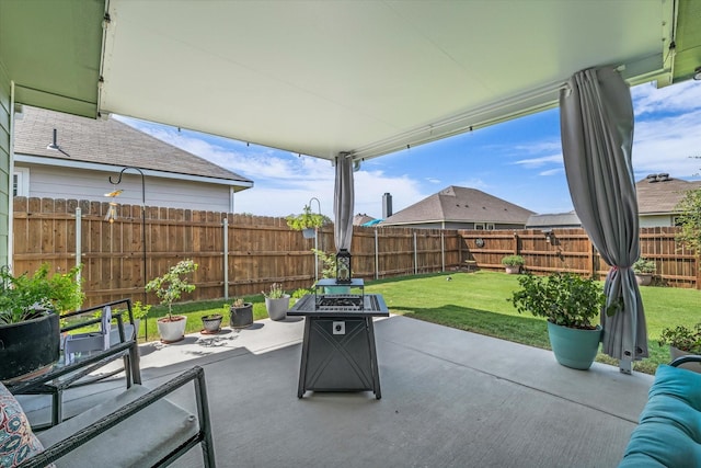 917 N Fork Ranch Rd, Waco, TX 76705 - fenced backyard with a patio and an outdoor fire pit