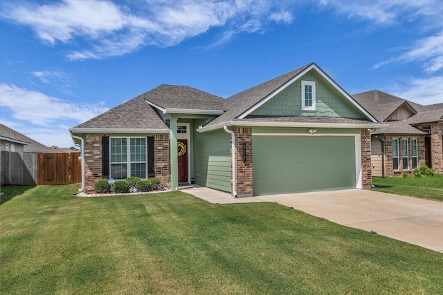 917 N Fork Ranch Rd, Waco, TX 76705 - view of front of property with an attached garage, concrete driveway, brick siding, and roof with shingles