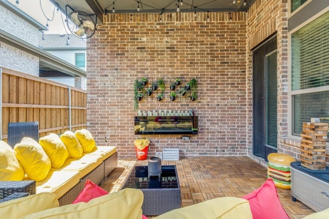 735 Red Fork Dr, Lewisville, TX 75056 - view of patio with outdoor lounge area