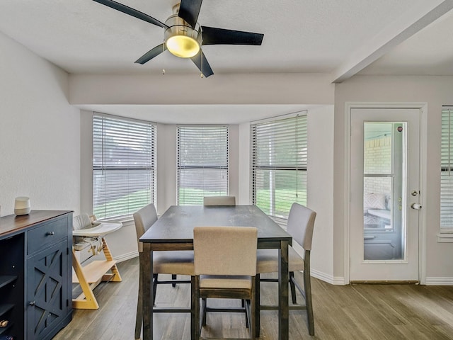 3717 Fairhaven Dr, Fort Worth, TX 76123 - dining space with wood finished floors and ceiling fan