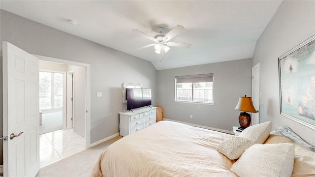 3009 Wood Trl, Flower Mound, TX 75022 - bedroom with lofted ceiling and a ceiling fan