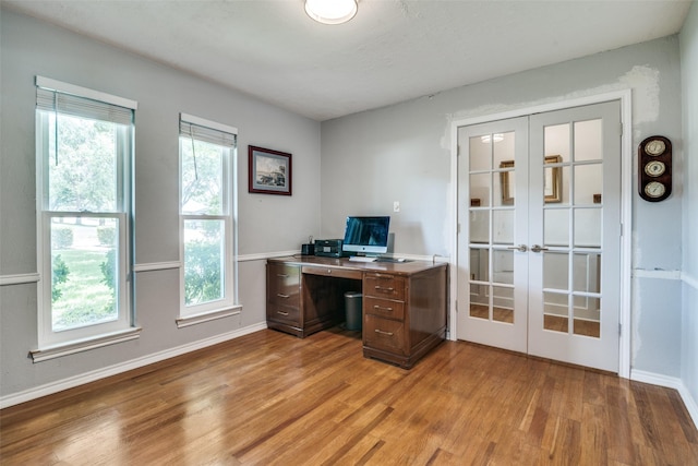 913 Lake Meadows Dr, Rockwall, TX 75087 - office space with french doors and light wood-type flooring