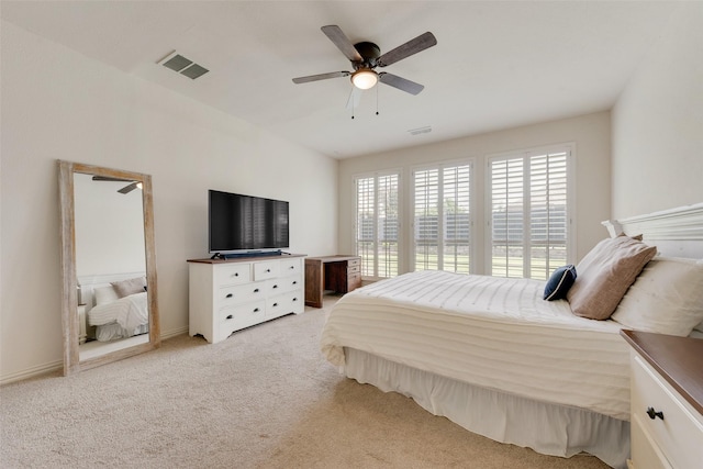 1021 Springtown St, Forney, TX 75126 - bedroom with light colored carpet and a ceiling fan