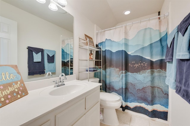 1021 Springtown St, Forney, TX 75126 - full bath with vanity, tile patterned flooring, and a shower with shower curtain