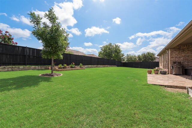1021 Springtown St, Forney, TX 75126 - fenced backyard with a patio area