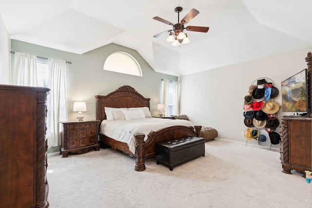 8501 Viridian Ln, Fort Worth, TX 76123 - bedroom with lofted ceiling, carpet, and a ceiling fan