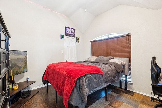8501 Viridian Ln, Fort Worth, TX 76123 - bedroom with lofted ceiling and wood finished floors