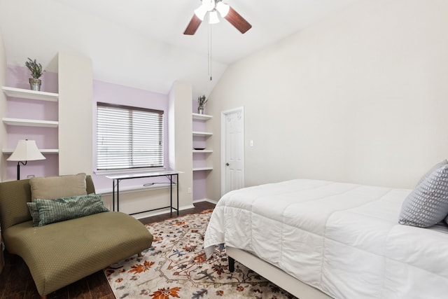 8501 Viridian Ln, Fort Worth, TX 76123 - bedroom featuring lofted ceiling, wood finished floors, and a ceiling fan