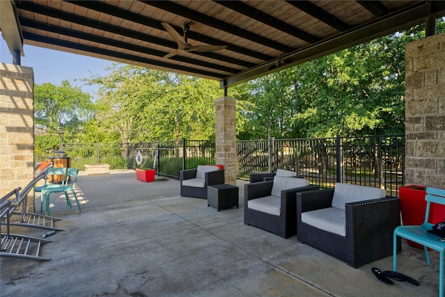 9513 Blue Stem Ln, Little Elm, TX 75068 - view of patio with ceiling fan