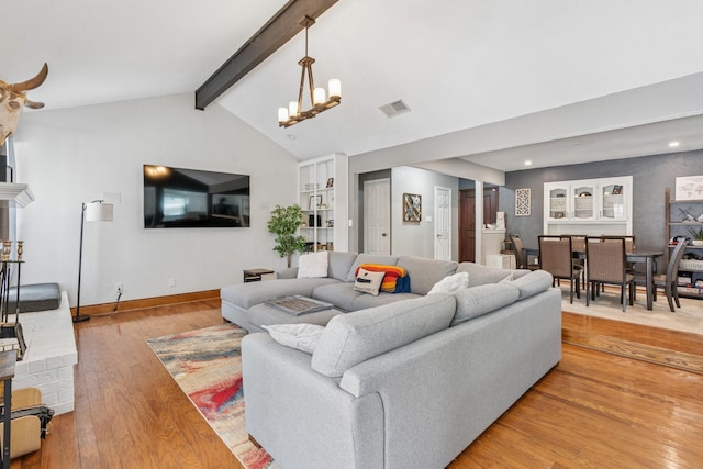 3905 Chestnut St, Fort Worth, TX 76137 - living room featuring light wood-style floors, a chandelier, and recessed lighting