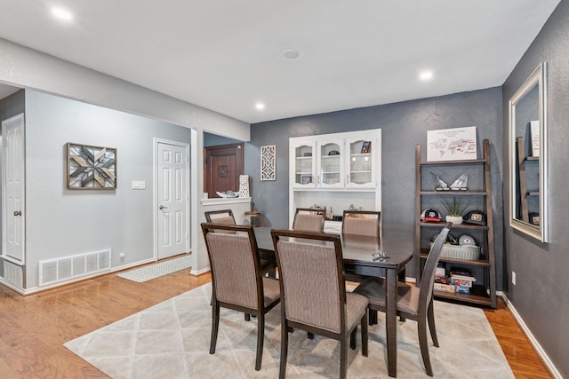 3905 Chestnut St, Fort Worth, TX 76137 - dining area featuring light wood-type flooring and recessed lighting