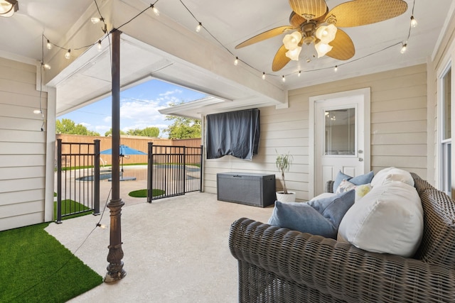10306 Cimmaron Trl, Dallas, TX 75243 - sunroom / solarium with a ceiling fan